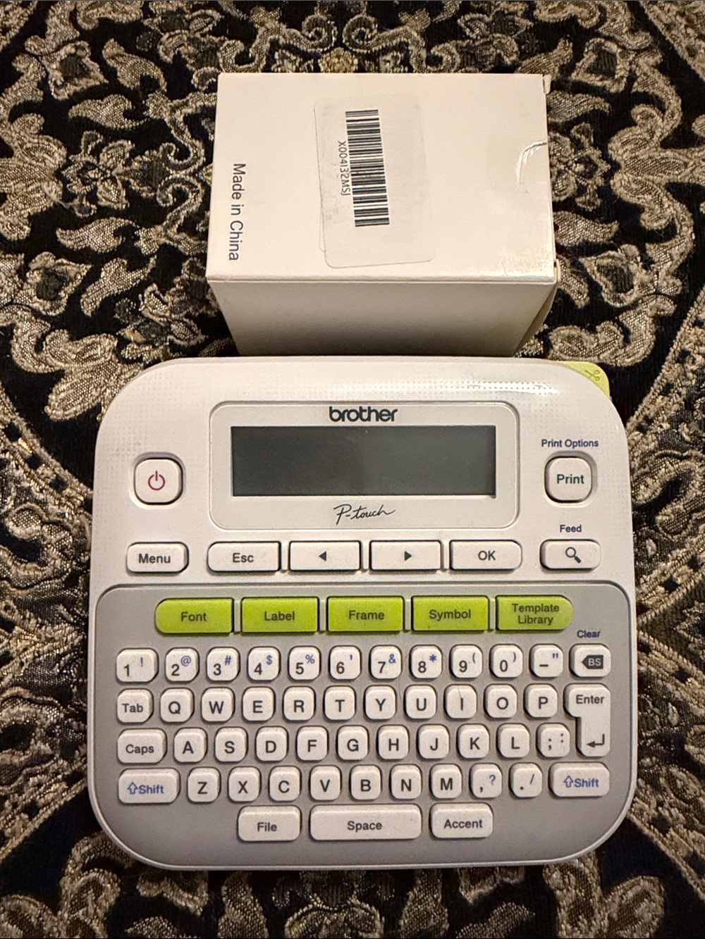 Brother P-touch Label Maker in White with Lime Accent